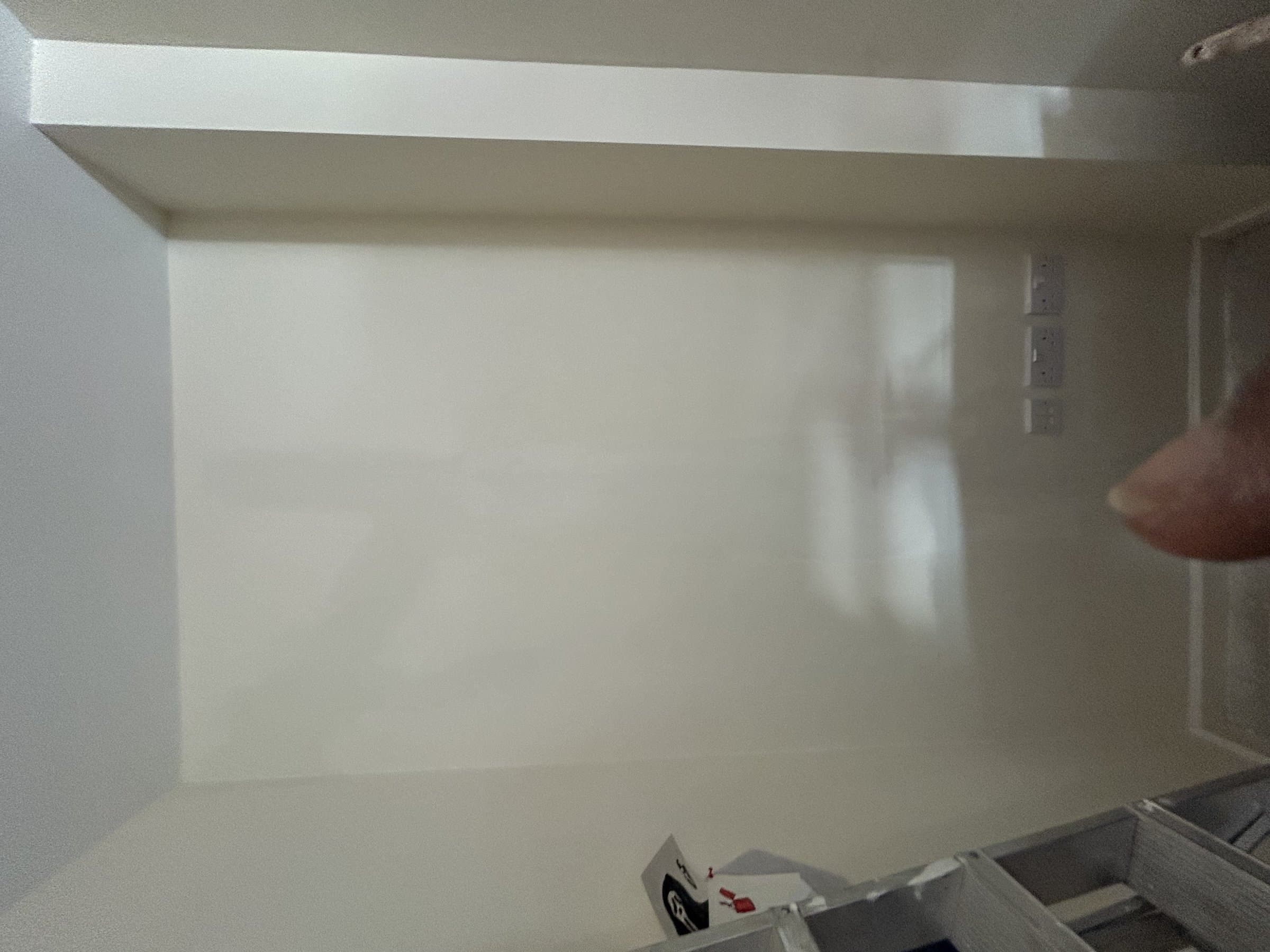 Wall crack repaired and freshly painted, smooth and even finish