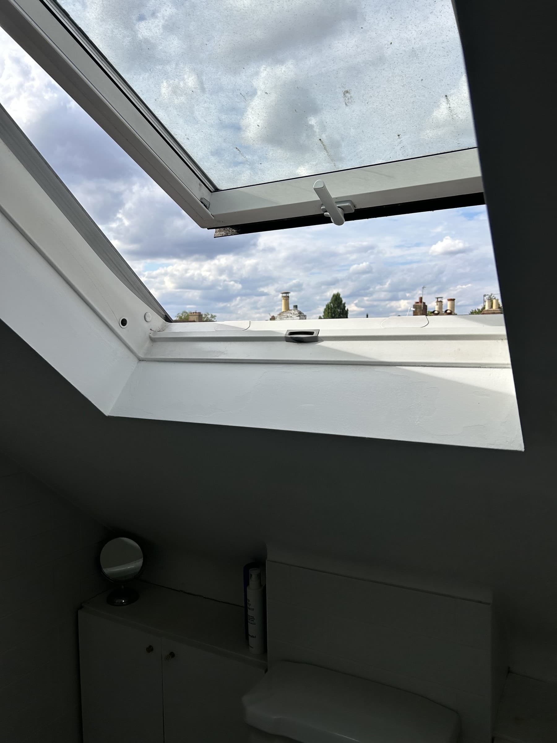 Window frame corner and surrounding wall after repair, damage no longer visible