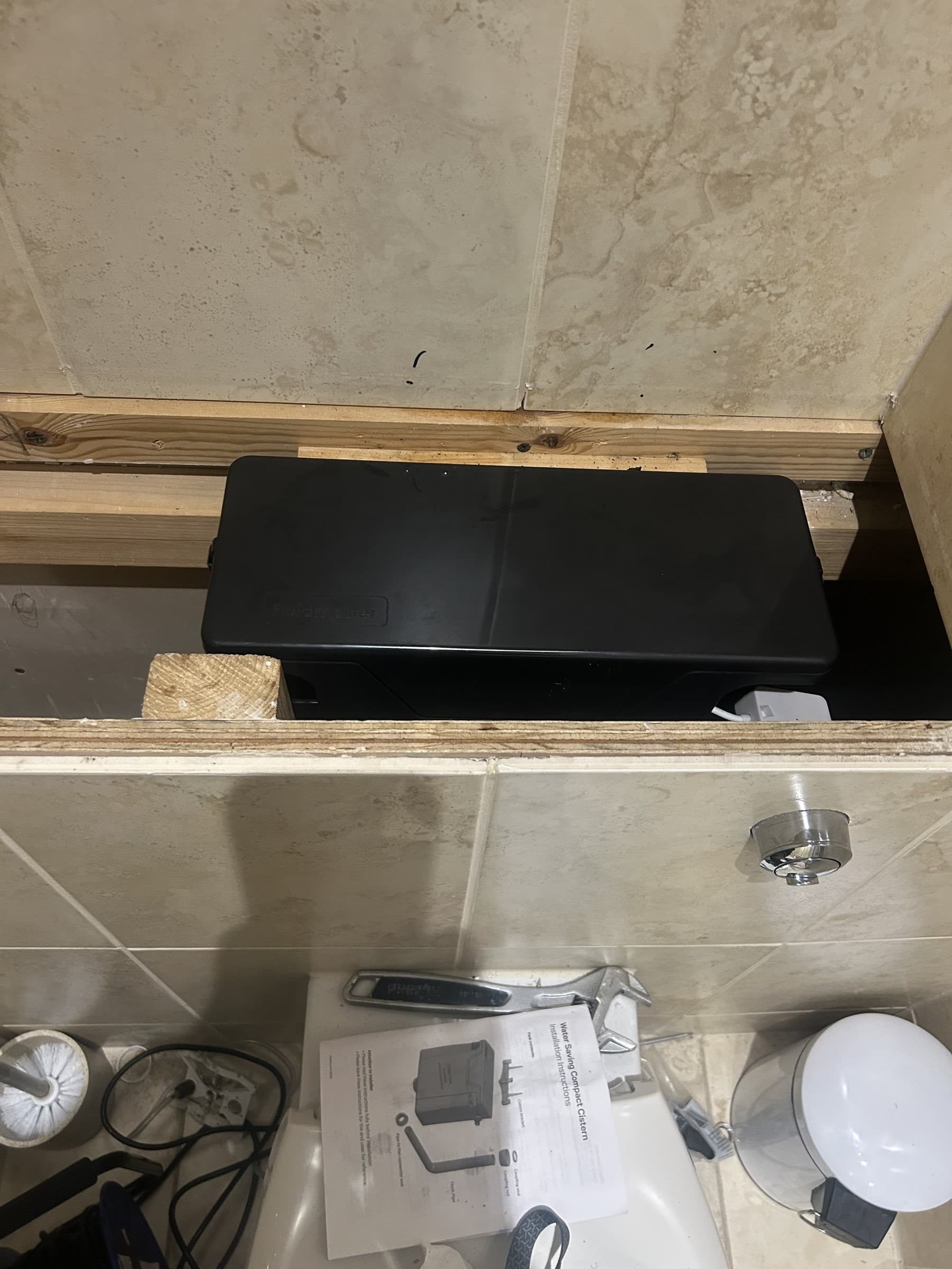 New water-saving concealed cistern unit fitted inside the stud wall cavity